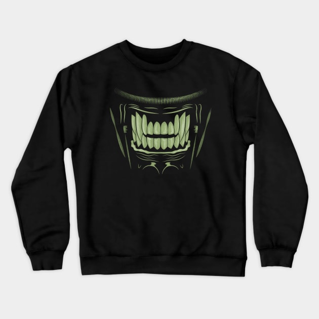 The scariest jaws in the universe... Green Crewneck Sweatshirt by DCLawrenceUK